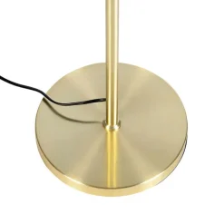 QAZQA Vloerlamp verstelbaar goud met kap lichtgrijs 50 cm - Parte