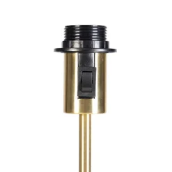 QAZQA Vloerlamp verstelbaar goud met kap lichtgrijs 50 cm - Parte