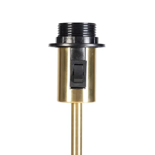 QAZQA Vloerlamp verstelbaar goud met kap lichtgrijs 50 cm - Parte