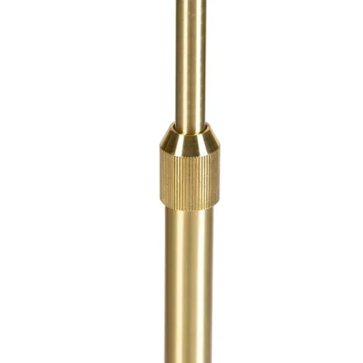 QAZQA Vloerlamp verstelbaar goud met kap lichtgrijs 50 cm - Parte