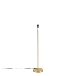 QAZQA Vloerlamp verstelbaar goud met kap lichtgrijs 50 cm - Parte