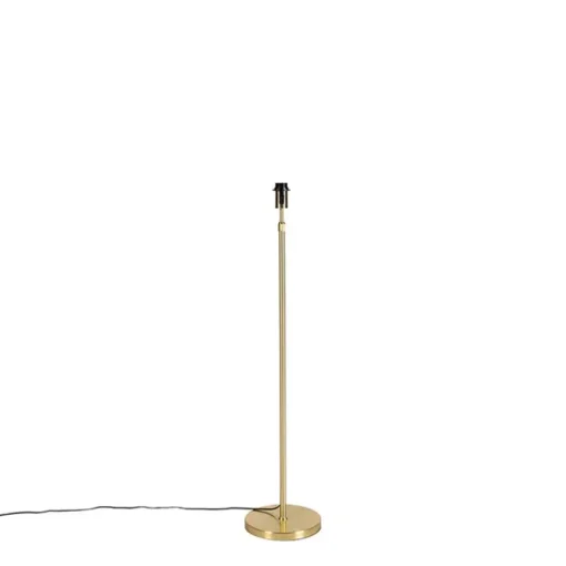 QAZQA Vloerlamp verstelbaar goud met kap lichtgrijs 50 cm - Parte