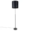 QAZQA Vloerlamp zwart kap zwart 40 cm verstelbaar - Parte
