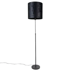 QAZQA Vloerlamp zwart kap zwart 40 cm verstelbaar - Parte