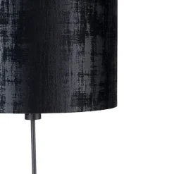 QAZQA Vloerlamp zwart kap zwart 40 cm verstelbaar - Parte