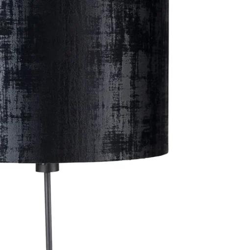 QAZQA Vloerlamp zwart kap zwart 40 cm verstelbaar - Parte