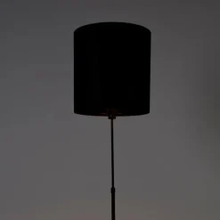 QAZQA Vloerlamp zwart kap zwart 40 cm verstelbaar - Parte