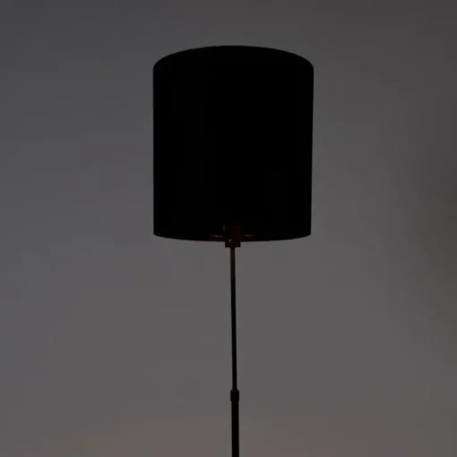 QAZQA Vloerlamp zwart kap zwart 40 cm verstelbaar - Parte