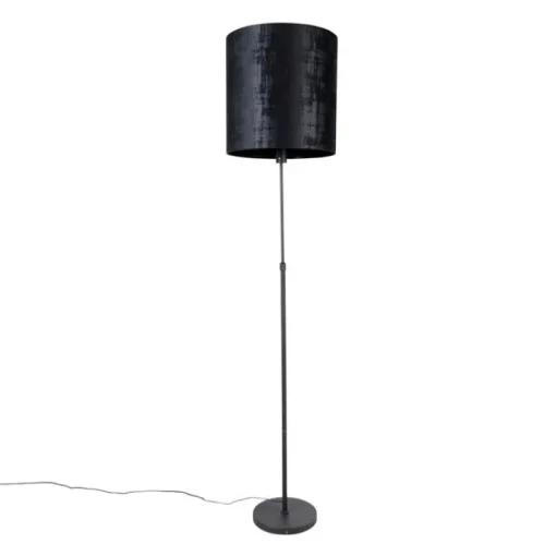QAZQA Vloerlamp zwart kap zwart 40 cm verstelbaar - Parte
