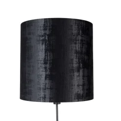 QAZQA Vloerlamp zwart kap zwart 40 cm verstelbaar - Parte