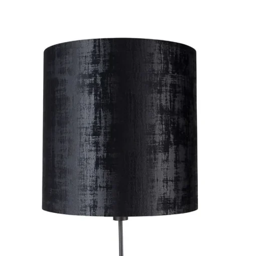 QAZQA Vloerlamp zwart kap zwart 40 cm verstelbaar - Parte