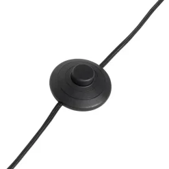 QAZQA Vloerlamp zwart met zwart plisse kap en verstelbare arm - Ladas Deluxe