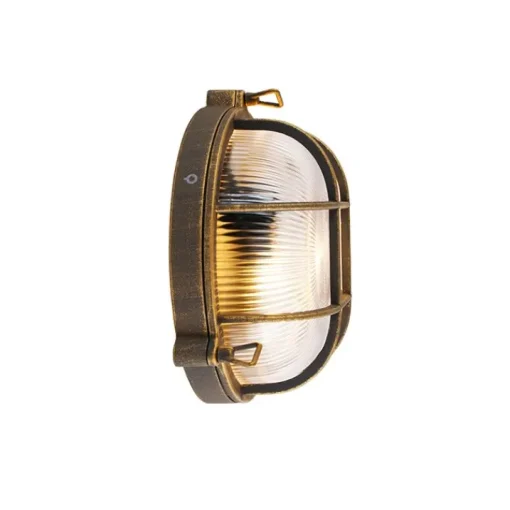 QAZQA Wand- en plafondlamp goud/messing rond IP44 - Noutica