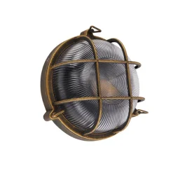 QAZQA Wand- en plafondlamp goud/messing rond IP44 - Noutica