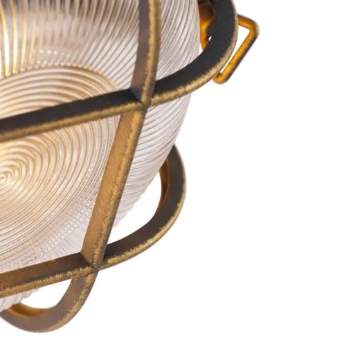 QAZQA Wand- en plafondlamp goud/messing rond IP44 - Noutica
