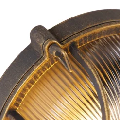 QAZQA Wand- en plafondlamp goud/messing rond IP44 - Noutica
