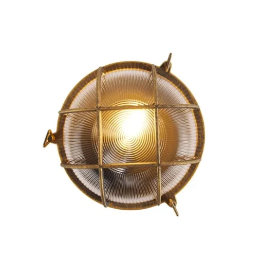 QAZQA Wand- en plafondlamp goud/messing rond IP44 - Noutica