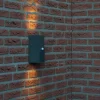 QAZQA Wandlamp donkergrijs 2-lichts IP44 met bewegingssensor - Baleno
