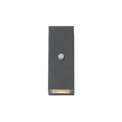 QAZQA Wandlamp donkergrijs 2-lichts IP44 met bewegingssensor - Baleno
