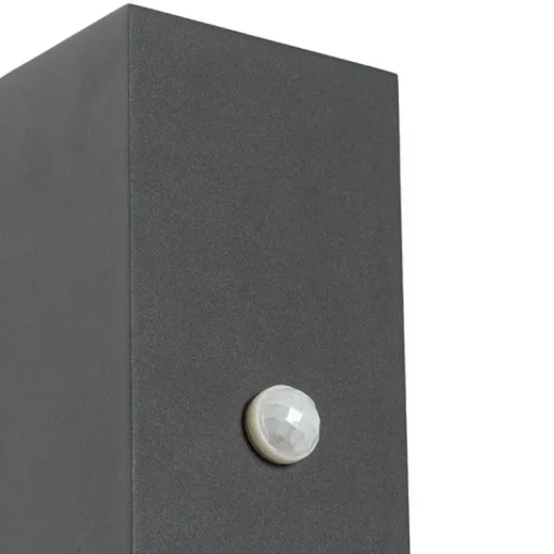 QAZQA Wandlamp donkergrijs 2-lichts IP44 met bewegingssensor - Baleno