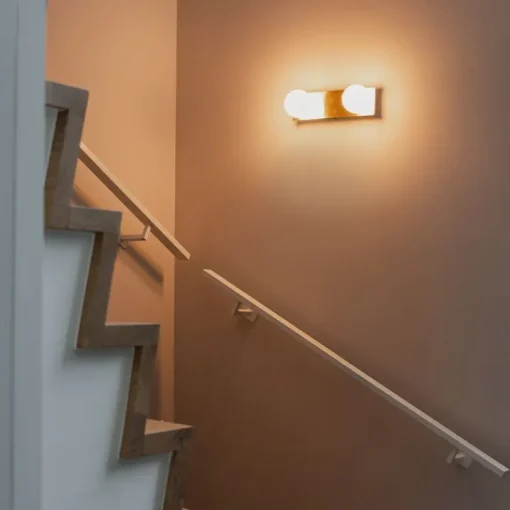 QAZQA Wandlamp goud 28 cm IP44 2-lichts met schakelaar - Cederic