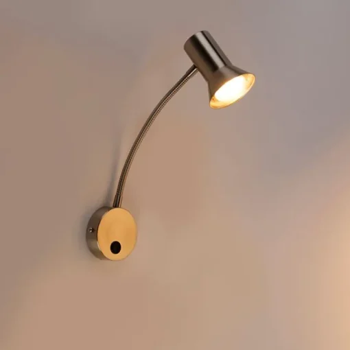QAZQA Wandlamp staal met flexarm - Karin flex