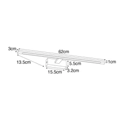 QAZQA Wandlamp wit 62 cm incl. LED IP44 - Jerre