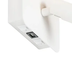 QAZQA Wandlamp wit incl. LED met USB en leeslamp met schakelaar - Robin
