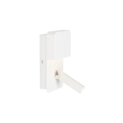 QAZQA Wandlamp wit incl. LED met USB en leeslamp met schakelaar - Robin