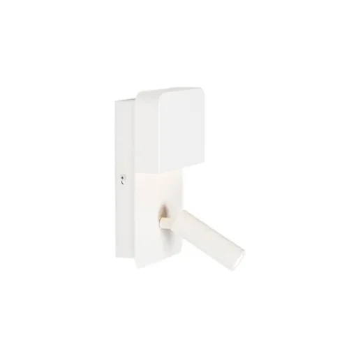 QAZQA Wandlamp wit incl. LED met USB en leeslamp met schakelaar - Robin
