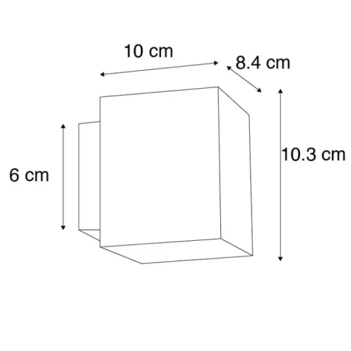 QAZQA Wandlamp wit vierkant - Sola
