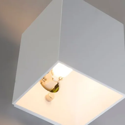 QAZQA Wandlamp wit vierkant - Sola