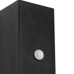 QAZQA Wandlamp zwart 2-lichts IP44 met bewegingssensor - Baleno
