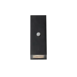 QAZQA Wandlamp zwart 2-lichts IP44 met bewegingssensor - Baleno